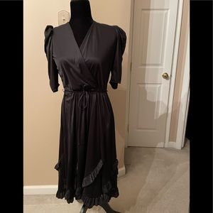 Vintage black disco pullover dress. Size 3/4.